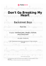 Notas, acordes Backstreet Boys - Don't Go Breaking My Heart