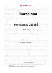 Notas, acordes Freddie Mercury, Montserrat Caballé - Barcelona