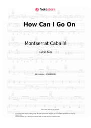 Notas, acordes Freddie Mercury, Montserrat Caballé - How Can I Go On