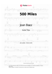 Notas, acordes Joan Baez - 500 Miles
