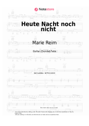 Notas, acordes Marie Reim - Heute Nacht noch nicht