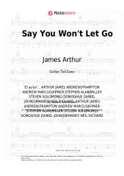 Notas, acordes James Arthur - Say You Won't Let Go