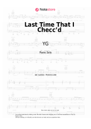 Notas, acordes Nipsey Hussle, YG - Last Time That I Checc’d