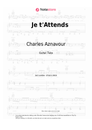 Notas, acordes Charles Aznavour - Je t'Attends