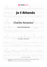 Notas, acordes Charles Aznavour - Je t'Attends