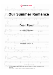 Notas, acordes Dean Reed - Our Summer Romance