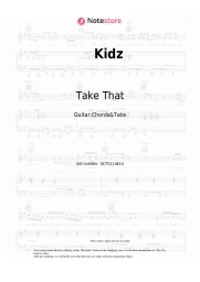 Notas, acordes Take That - Kidz