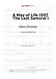 Notas, acordes Hans Zimmer - A Way of Life (OST 'The Last Samurai')