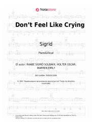 Notas, acordes Sigrid - Don’t Feel Like Crying