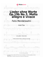 Notas, acordes Felix Mendelssohn - Lieder ohne Worte Op.19b No.3. Molto allegro e vivace