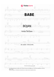 Notas, acordes BOJAN - BABE