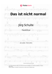 Notas, acordes Jörg Schulte - Das ist nicht normal