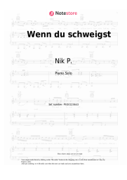 Notas, acordes Nik P. - Wenn du schweigst