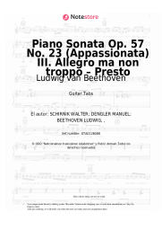 Notas, acordes Ludwig van Beethoven - Piano Sonata Op. 57 No. 23 (Appassionata) III. Allegro ma non troppo – Presto