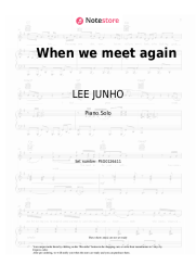 Notas, acordes LEE JUNHO - When we meet again