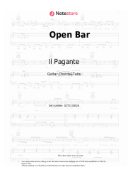 Notas, acordes Il Pagante, The Kolors - Open Bar