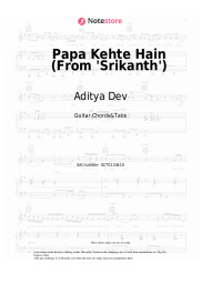 Notas, acordes Aditya Dev, Udit Narayan, Anand-Milind - Papa Kehte Hain (From 'Srikanth')