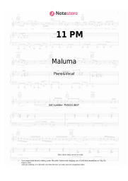 Notas, acordes Maluma - 11 PM