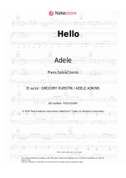 Notas, acordes Adele - Hello