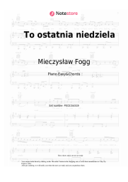 Notas, acordes Mieczysław Fogg - To ostatnia niedziela