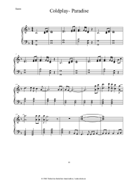 Notas, acordes Coldplay - Paradise