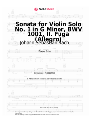 undefined Johann Sebastian Bach - Sonata for Violin Solo No. 1 in G Minor, BWV 1001, II. Fuga (Allegro)