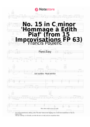 Notas, acordes Francis Poulenc - No. 15 in C minor 'Hommage à Edith Piaf' (from 15 Improvisations FP 63)