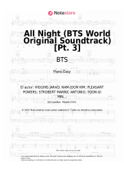 Notas, acordes BTS, Juice WRLD - All Night (BTS World Original Soundtrack) [Pt. 3]