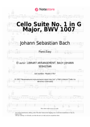 Notas, acordes Johann Sebastian Bach - Cello Suite No. 1 in G Major, BWV 1007