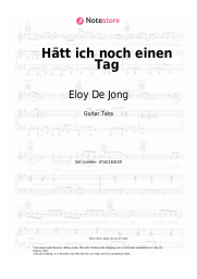 undefined Eloy De Jong - Hätt ich noch einen Tag