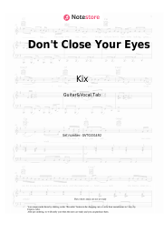 Notas, acordes Kix - Don't Close Your Eyes