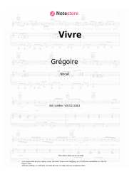 Notas, acordes Grégoire - Vivre
