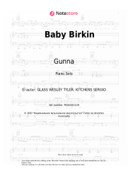 Notas, acordes Gunna - Baby Birkin