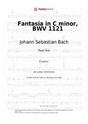 Notas, acordes Johann Sebastian Bach - Fantasia in C minor, BWV 1121