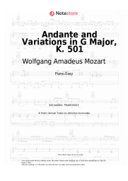 undefined Wolfgang Amadeus Mozart - Andante and Variations in G Major, K. 501