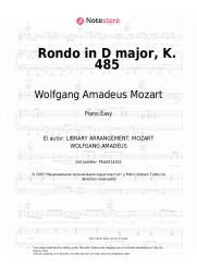 Notas, acordes Wolfgang Amadeus Mozart - Rondo in D major, K. 485
