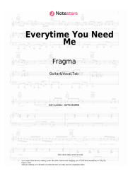 Notas, acordes Fragma - Everytime You Need Me