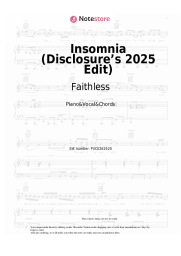 Notas, acordes Faithless, Disclosure - Insomnia (Disclosure’s 2025 Edit)