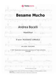 Notas, acordes Andrea Bocelli - Besame Mucho