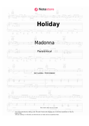Notas, acordes Madonna - Holiday