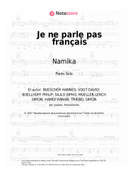 Notas, acordes Namika, Black M - Je ne parle pas français