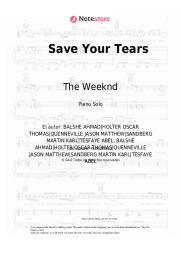 Notas, acordes The Weeknd - Save Your Tears