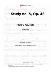 Notas, acordes Mauro Giuliani - Study no. 5, Op. 48