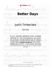 Notas, acordes Ant Clemons, Justin Timberlake - Better Days