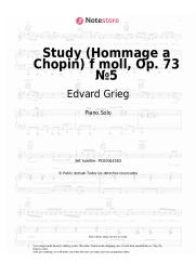 Notas, acordes Edvard Grieg - Study (Hommage a Chopin) f moll, Op. 73 №5