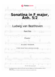 Notas, acordes Ludwig van Beethoven - Sonatina in F major, Anh. 5/2