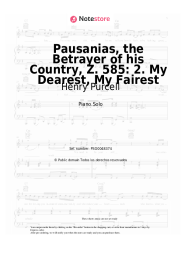 Notas, acordes Henry Purcell - Pausanias, the Betrayer of his Country, Z. 585: 2. My Dearest, My Fairest