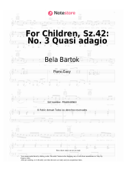 Notas, acordes Bela Bartok - For Children, Sz.42: No. 3 Quasi adagio