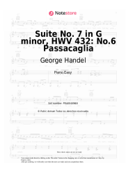 Notas, acordes George Handel - Suite No. 7 in G minor, HWV 432: No.6 Passacaglia