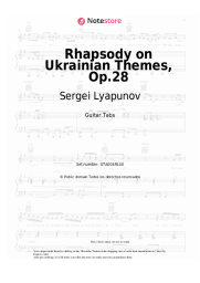 Notas, acordes Sergei Lyapunov - Rhapsody on Ukrainian Themes, Op.28